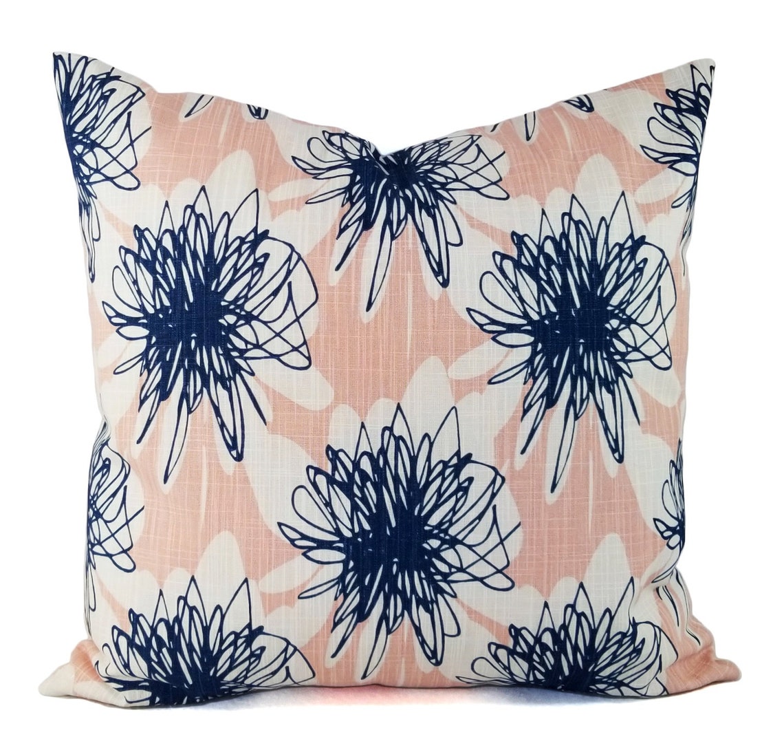 Navy blue and pink pillows best sale