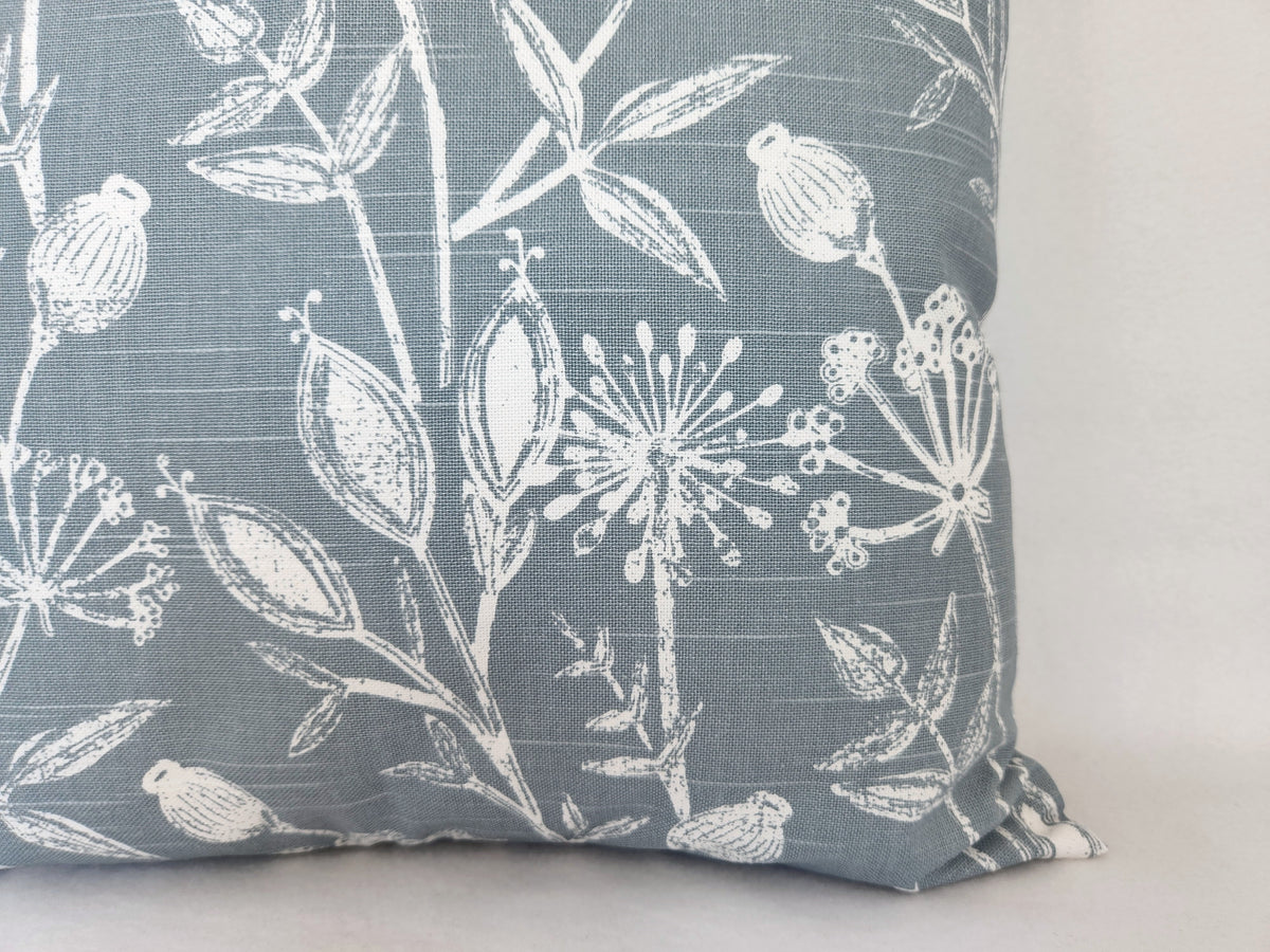 Floral Pillow Cover in Soft Blue and White CastawayCoveDecor