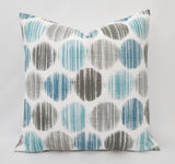 Fountain Blue and Grey Pillow Cover Dot Pillow