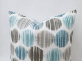 Fountain Blue and Grey Pillow Cover Dot Pillow