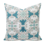 Fountain Blue and Grey Pillow Cover Geometric Pillow