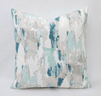 Fountain Blue and Grey Pillow Cover Abstract Pillow