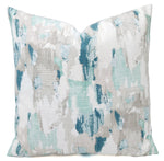 Fountain Blue and Grey Pillow Cover Abstract Pillow