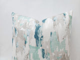 Fountain Blue and Grey Pillow Cover Abstract Pillow