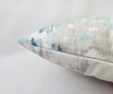 Fountain Blue and Grey Pillow Cover Abstract Pillow