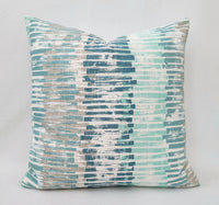 Fountain Blue and Grey Pillow Cover Abstract Pillow