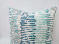 Fountain Blue and Grey Pillow Cover Abstract Pillow