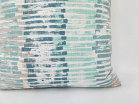 Fountain Blue and Grey Pillow Cover Abstract Pillow