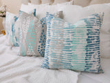 Fountain Blue and Grey Pillow Cover Abstract Pillow