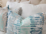 Fountain Blue and Grey Pillow Cover Abstract Pillow