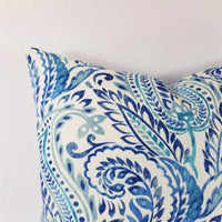 Outdoor Denim Blue Pillow Cover Floral Pillow