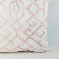 Blush Pink and White Pillow Cover Shibori Inspired Pillow