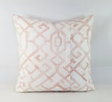 Blush Pink and White Pillow Cover Shibori Inspired Pillow