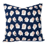 Blush Pink, Italian Denim Blue, and White Pillow Cover Dot Pillow