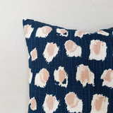 Blush Pink, Italian Denim Blue, and White Pillow Cover Dot Pillow