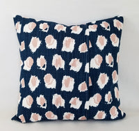 Blush Pink, Italian Denim Blue, and White Pillow Cover Dot Pillow