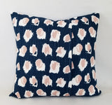 Blush Pink, Italian Denim Blue, and White Pillow Cover Dot Pillow