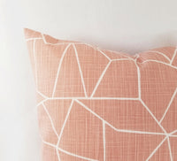 Blush Pink and White Pillow Cover Geometric Lines Pillow