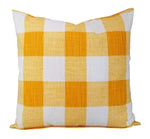 Deep Yellow and White Pillow Cover Buffalo Check Pillow