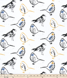 Deep Yellow, Blue, and White Pillow Cover Bird Pillow