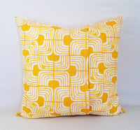 Deep Yellow and White Pillow Cover Geometric Lines Pillow