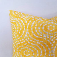 Deep Yellow and White Pillow Cover Geometric Lines Pillow