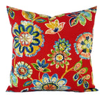 Outdoor Red Pillow Cover Floral Pillow