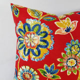 Outdoor Red Pillow Cover Floral Pillow