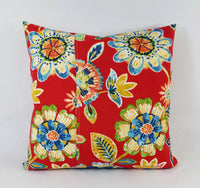 Outdoor Red Pillow Cover Floral Pillow