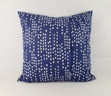 Dark Blue Pillow Cover Falling Dot Pillow