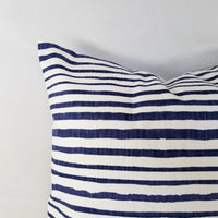 Dark Blue Pillow Cover Horizontal Stripe Pillow