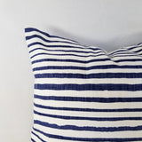 Dark Blue Pillow Cover Horizontal Stripe Pillow