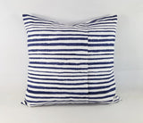 Dark Blue Pillow Cover Horizontal Stripe Pillow