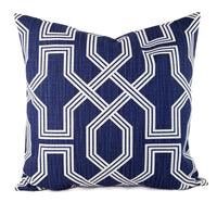 Dark Blue Pillow Cover Trellis Pillow