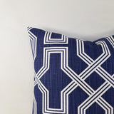 Dark Blue Pillow Cover Trellis Pillow