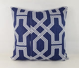 Dark Blue Pillow Cover Trellis Pillow