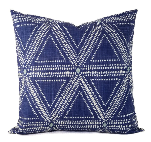 Dark Blue Pillow Cover Trellis Pillow