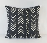 Black and Flax Grey Pillow Cover Mud Cloth Pillow