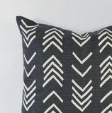 Black and Flax Grey Pillow Cover Mud Cloth Pillow