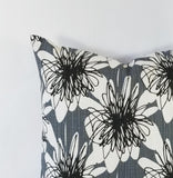 Black and Grey Pillow Cover Bold Floral Pillow