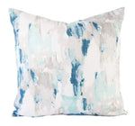 Fountain Blue and Grey Pillow Cover Abstract Pillow