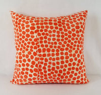 Outdoor Orange Coral Pillow Cover Puff Dots Pillow