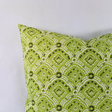 Outdoor Green Pillow Cover Small Damask Pillow