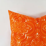 Outdoor Orange Pillow Cover Damask Pillow