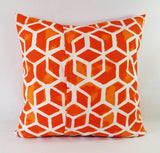 Outdoor Orange Pillow Cover Geometric Blocks Pillow