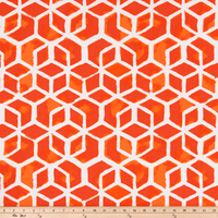 Outdoor Orange Pillow Cover Geometric Blocks Pillow