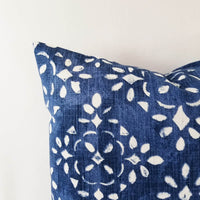 Prussian Blue Pillow Cover Floral Pillow