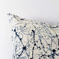 Prussian Blue Pillow Cover Art Splatter Pillow