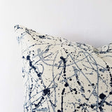 Prussian Blue Pillow Cover Art Splatter Pillow