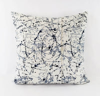 Prussian Blue Pillow Cover Art Splatter Pillow